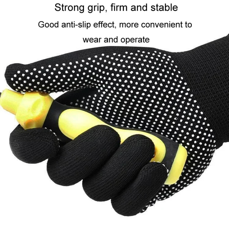 5 pares de luvas finas de nylon para caminhadas e condução ao ar livre, respiráveis, antiderrapantes com partículas de silicone
