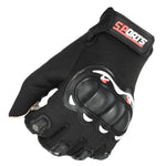 Luvas de motociclista para homem, para condução e corrida, antiderrapantes, com concha dura, dedo completo, ecrã tátil, tamanho médio