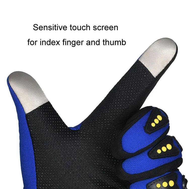 Luvas de motociclista para homem, para condução e corrida, antiderrapantes, com concha dura, dedo completo, ecrã tátil, tamanho médio