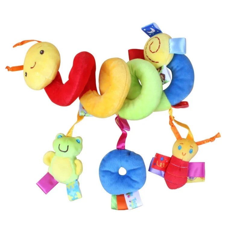 Baby Caterpillar Cot Spiral Toy Cartoon Animal Baby With Rattle Bee Pram Hanging Soothing Toy, H033B