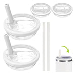 Peças de Substituição para Tampa com Palhinha Transparente para Stanley 40oz Adventure Quencher, Vermelho Rosa, Conjunto de 4 Peças Branco