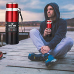 Caneca Isolada em Aço Inoxidável 316 Grande Capacidade Termo a Vácuo Garrafa de Água Isolada Portátil para Carro e Exterior, 800ml, 1000ml