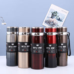 Caneca Isolada em Aço Inoxidável 316 Grande Capacidade Termo a Vácuo Garrafa de Água Isolada Portátil para Carro e Exterior, 800ml, 1000ml