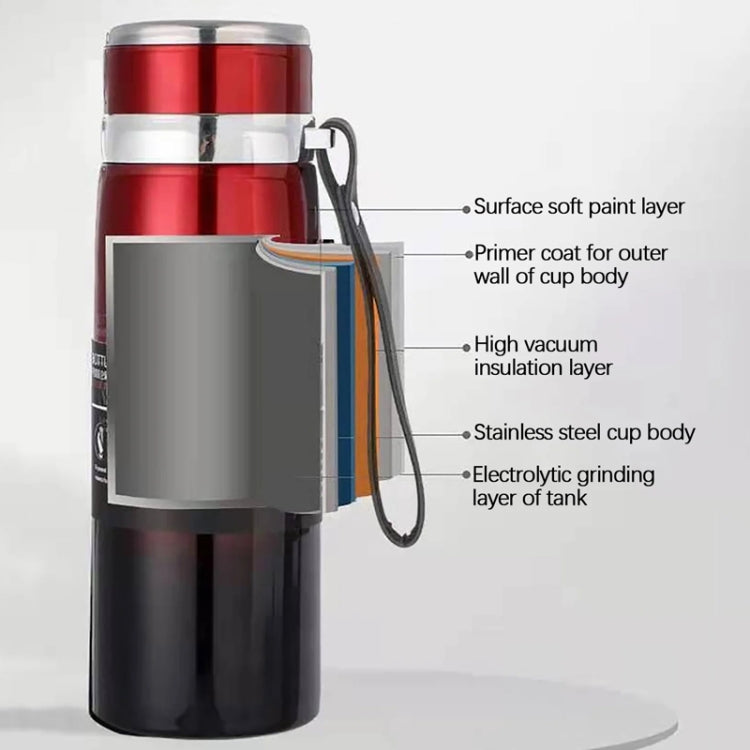 Caneca Isolada em Aço Inoxidável 316 Grande Capacidade Termo a Vácuo Garrafa de Água Isolada Portátil para Carro e Exterior, 800ml, 1000ml