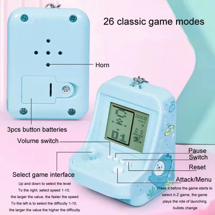Chaveiro de Máquina de Jogos Arcade Portátil Infantil Mini Brinquedo de Blocos de Construção Presente
