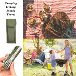 SY-FT008 Conjunto Multifuncional 7 em 1 de Talheres Dobráveis Portáteis para Campismo ao Ar Livre