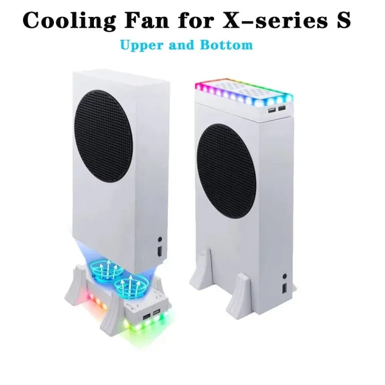 Para XBOX Series S Ventoinha de Arrefecimento Base com Tira de Luz LED Incorporada, Ventoinha de Arrefecimento Base Branca, Ventoinha de Arrefecimento Base Preta