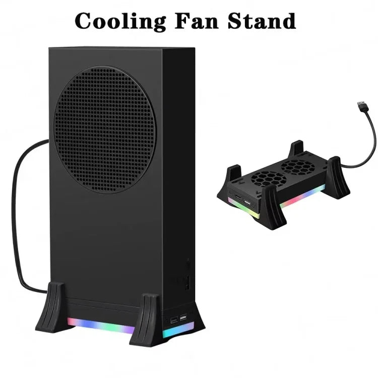 Para XBOX Series S Ventoinha de Arrefecimento Base com Tira de Luz LED Incorporada, Ventoinha de Arrefecimento Base Branca, Ventoinha de Arrefecimento Base Preta