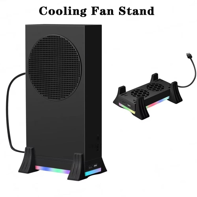 Para XBOX Series S Ventoinha de Arrefecimento Base com Tira de Luz LED Incorporada, Ventoinha de Arrefecimento Base Branca, Ventoinha de Arrefecimento Base Preta