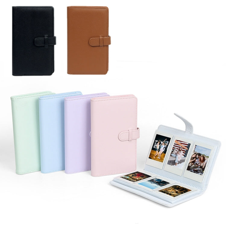 108-Piece Multifunctional 3 Inch Photo Ticket Credit Card Storage Book, Mint Green, Iris Purple, Light Cherry Pink, Hydrangea Blue, Jasmine White, Black Lychee Pattern, Brown Lychee Pattern