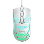 T-WOLF V15 Rato Gaming USB com Fio e Iluminação RGB, Design Oco Ergonómico em Colmeia para PC, Escritório e Uso Doméstico