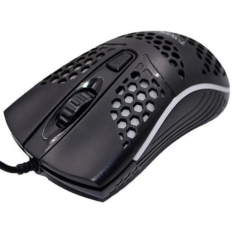 T-WOLF V15 Rato Gaming USB com Fio e Iluminação RGB, Design Oco Ergonómico em Colmeia para PC, Escritório e Uso Doméstico