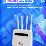 Roteador Plug-in Sem Fios 4G CPE WiFi6 Hotspot Sem Fios de Dupla Porta, Ficha EU, Para Europa / Ásia / África