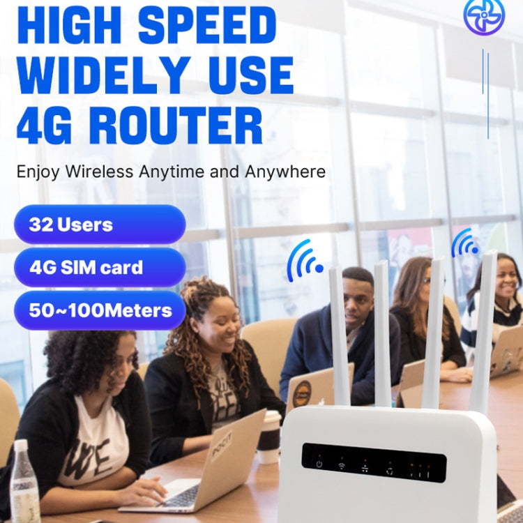 Roteador Plug-in Sem Fios 4G CPE WiFi6 Hotspot Sem Fios de Dupla Porta, Ficha EU, Para Europa / Ásia / África