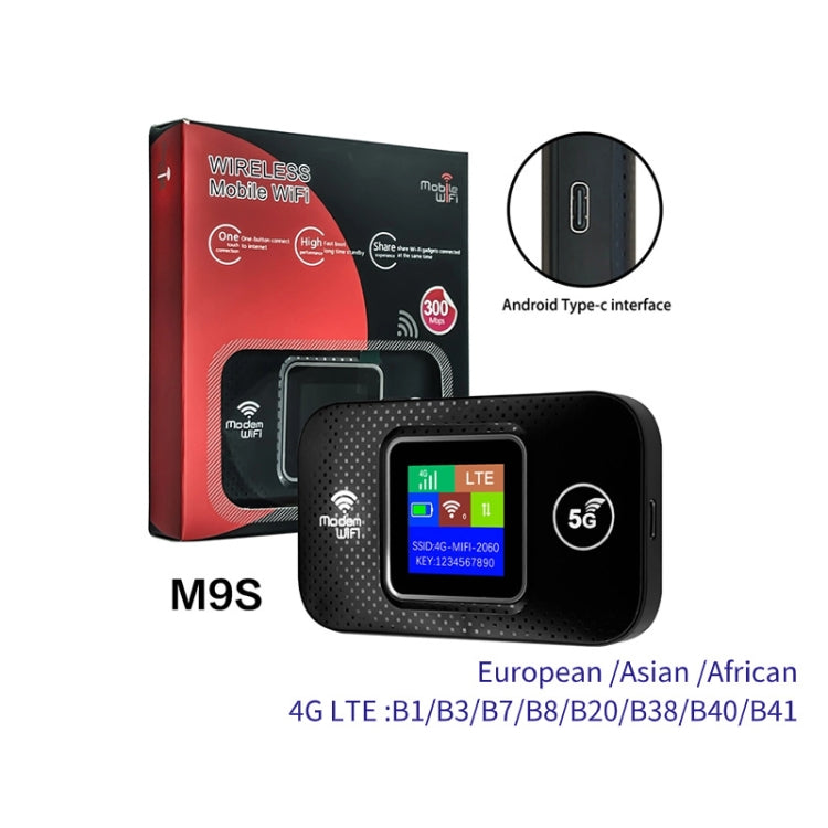 Roteador Sem Fios 4G Portátil Plug-in para Carro WiFi, M9S-LCD, M9S-LED