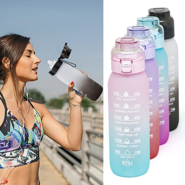 Caneca de Água Tritan de Grande Capacidade 1000ml com Cor em Gradiente para Desporto ao Ar Livre
