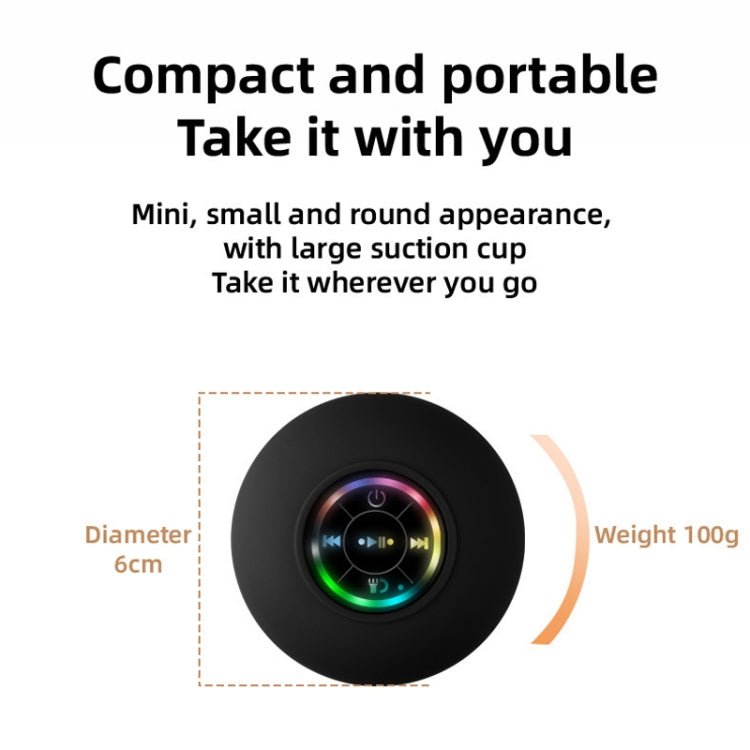 Coluna Bluetooth Portátil com Ventosa Grande à Prova de Água para Casa de Banho BT-07