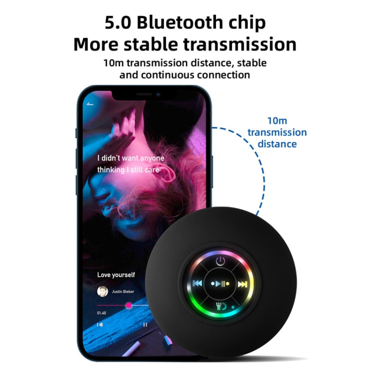 Coluna Bluetooth Portátil com Ventosa Grande à Prova de Água para Casa de Banho BT-07