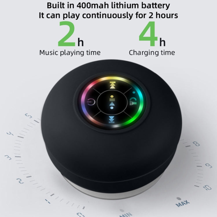 Coluna Bluetooth Portátil com Ventosa Grande à Prova de Água para Casa de Banho BT-07
