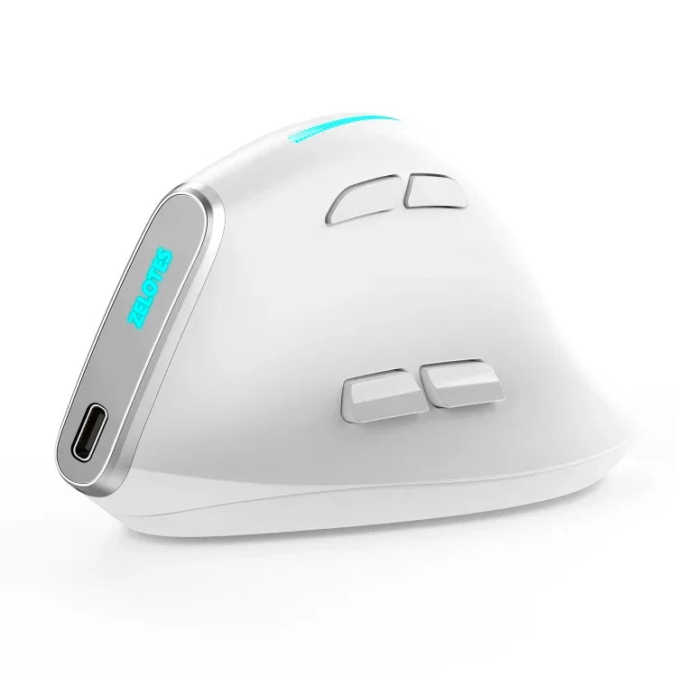 ZELOTES F36 Teclado Vertical Ergonómico com 9 Teclas, Programável, Duplo Bluetooth + Rato Sem Fios 2.4G, F36 (Branco), F36 (Preto)