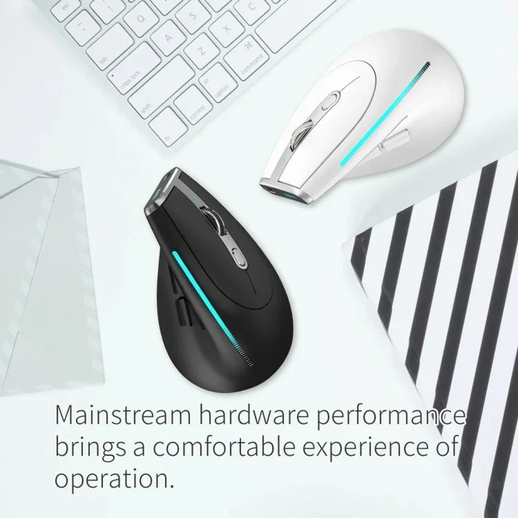 ZELOTES F36 Teclado Vertical Ergonómico com 9 Teclas, Programável, Duplo Bluetooth + Rato Sem Fios 2.4G, F36 (Branco), F36 (Preto)