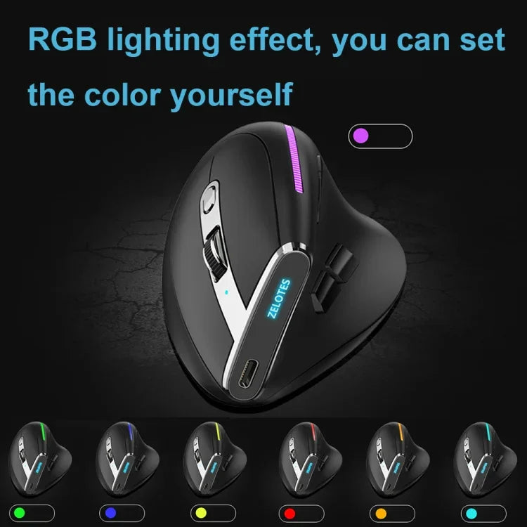 ZELOTES F36 Teclado Vertical Ergonómico com 9 Teclas, Programável, Duplo Bluetooth + Rato Sem Fios 2.4G, F36 (Branco), F36 (Preto)