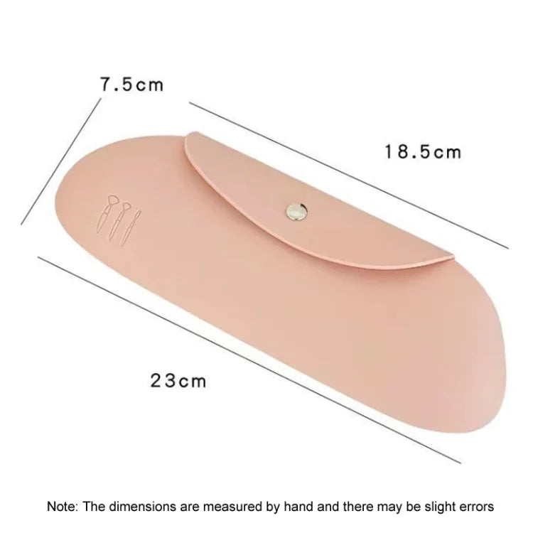 Bolsa de Armazenamento para Pincéis de Maquilhagem em Silicone Bolsa Portátil para Armazenamento de Viagem Organizador Cosmético de Grande Capacidade