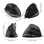 ZELOTES C18 Teclado Vertical Ergonómico com 11 Teclas RGB, Joystick Programável, Rato Gaming Com Fios, C18