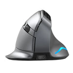 ZELOTES F-26C Rato Sem Fios Vertical com 8 Teclas, Modo Duplo 2.4G+Bluetooth, Ecrã LED, F-26C