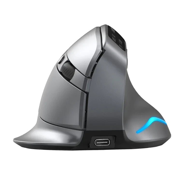 ZELOTES F-26C Rato Sem Fios Vertical com 8 Teclas, Modo Duplo 2.4G+Bluetooth, Ecrã LED, F-26C