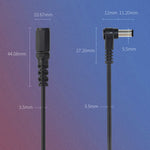 2pcs Cabo Adaptador DC 5.5 x 2.1mm Reto para Curvo Macho para Fêmea Extensão de Cabo de Alimentação, B1-2