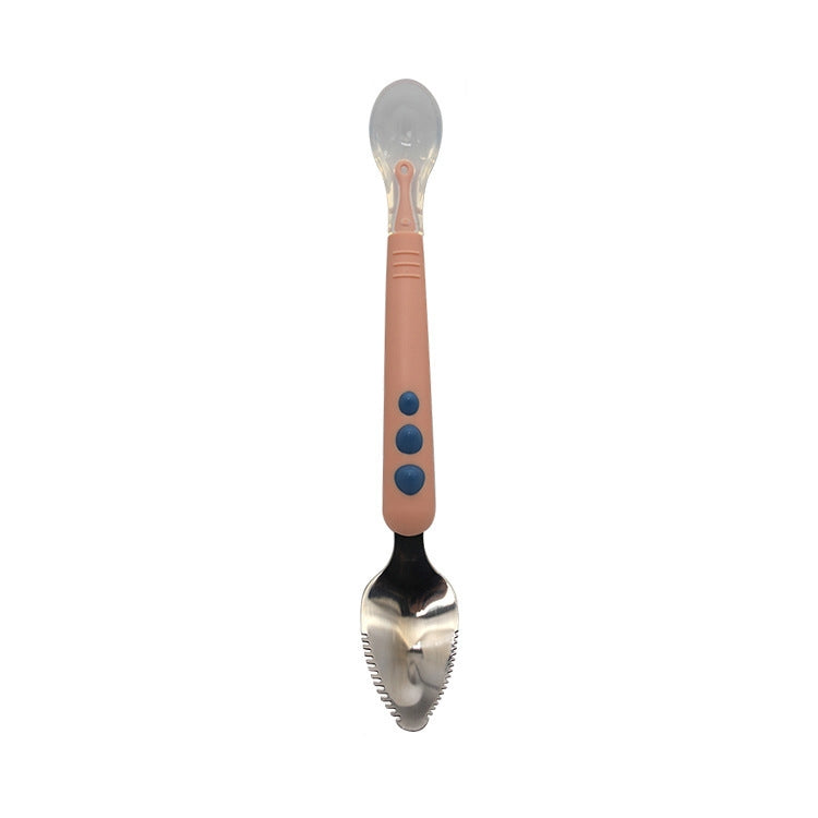 Multi-function Double-head Baby Food Spoon Baby Tableware Fruit Scraper Spoon