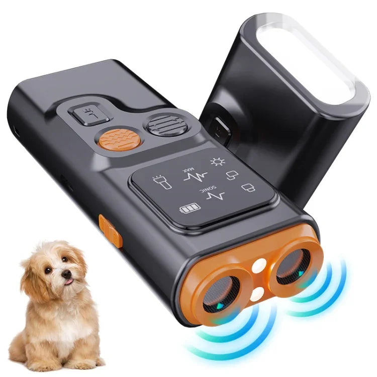 Repelente Ultrassónico para Cães com Dupla Cabeça e Luz LED de Alta Potência, P7