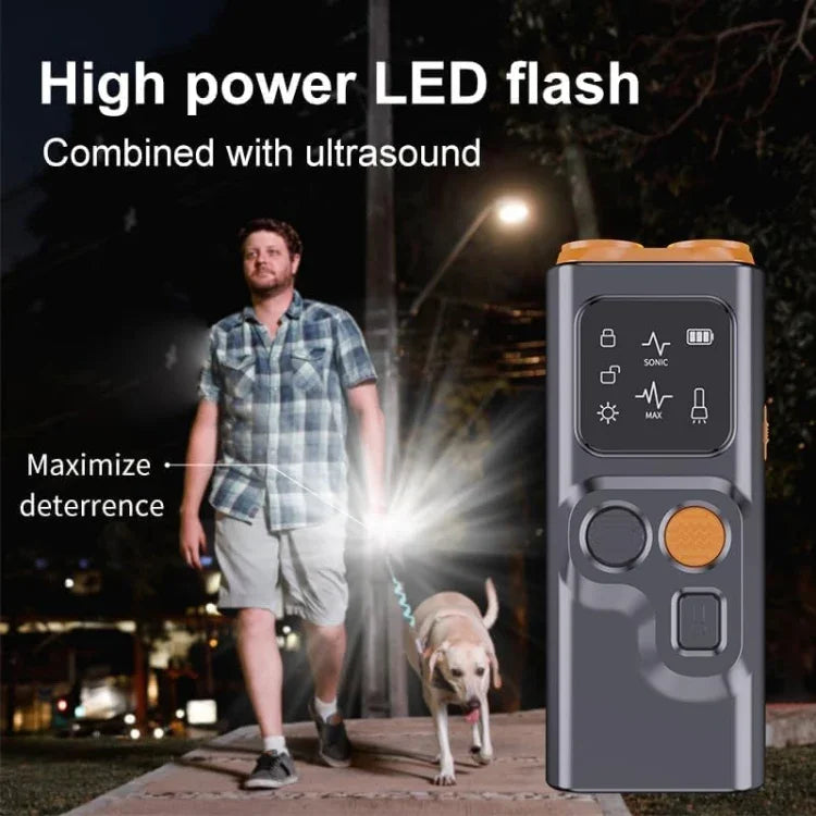 Repelente Ultrassónico para Cães com Dupla Cabeça e Luz LED de Alta Potência, P7