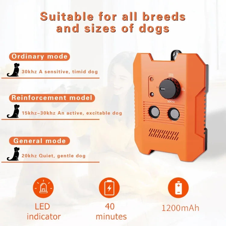 Dispositivo Ultrassónico Anti-Ladrar para Treino de Cães com 3 Modos, D3
