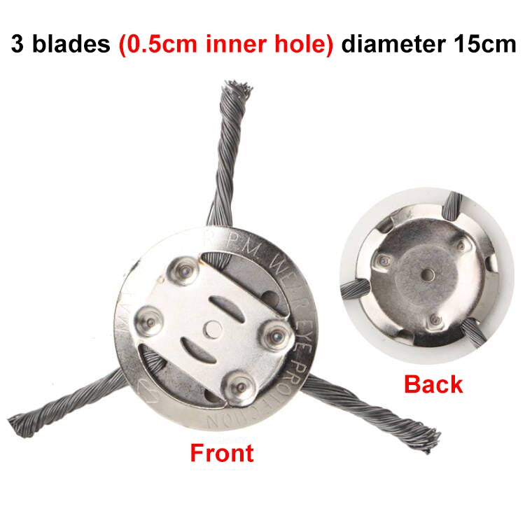 Roda de Capina de Arame de Aço Disco de Capina de Arame Torcido Acessórios para Lâmina de Cortador, 3-cabeças, 6-cabeças