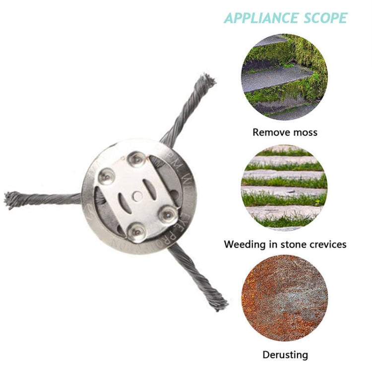 Roda de Capina de Arame de Aço Disco de Capina de Arame Torcido Acessórios para Lâmina de Cortador, 3-cabeças, 6-cabeças
