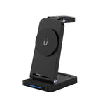 S90-3 Carregador Sem Fios Magnético Dobrável 3 em 1 para Telemóvel, Auriculares e Relógio com Suporte de Carregamento Rápido