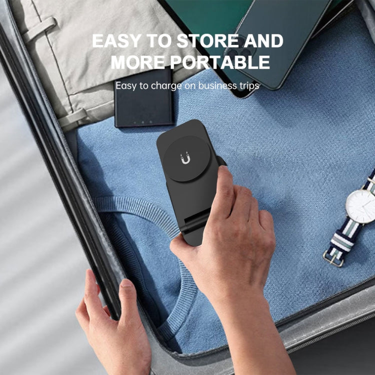 S90-3 Carregador Sem Fios Magnético Dobrável 3 em 1 para Telemóvel, Auriculares e Relógio com Suporte de Carregamento Rápido