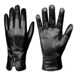 Luvas para Mulher em Pele de Carneiro com Forro de Lã Resistente ao Vento Quentes Luvas Grossas para Neve com Ecrã Tátil para Condução, S, M, L, XL
