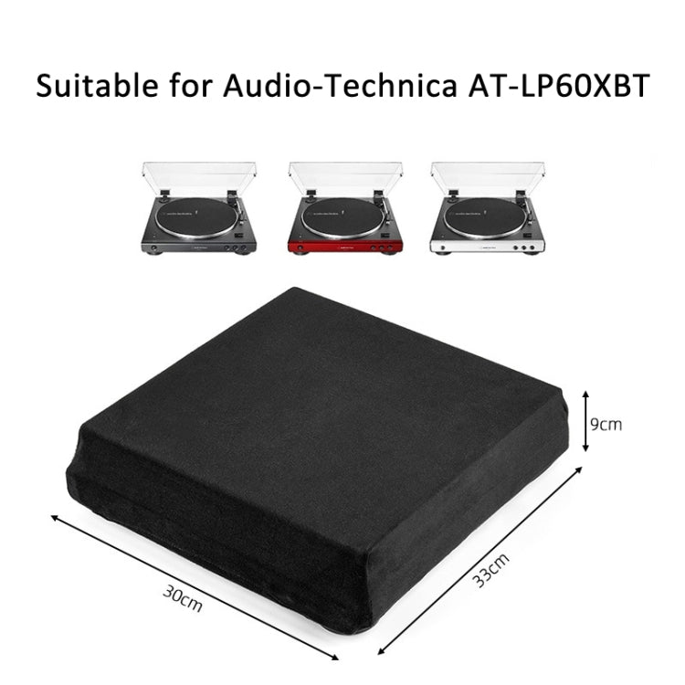 For Audio-Technica AT-LP60XBT Flannel Dust Cover Vinyl Record Player Elastic Band Case, AT-LP60XBT Dust Cover