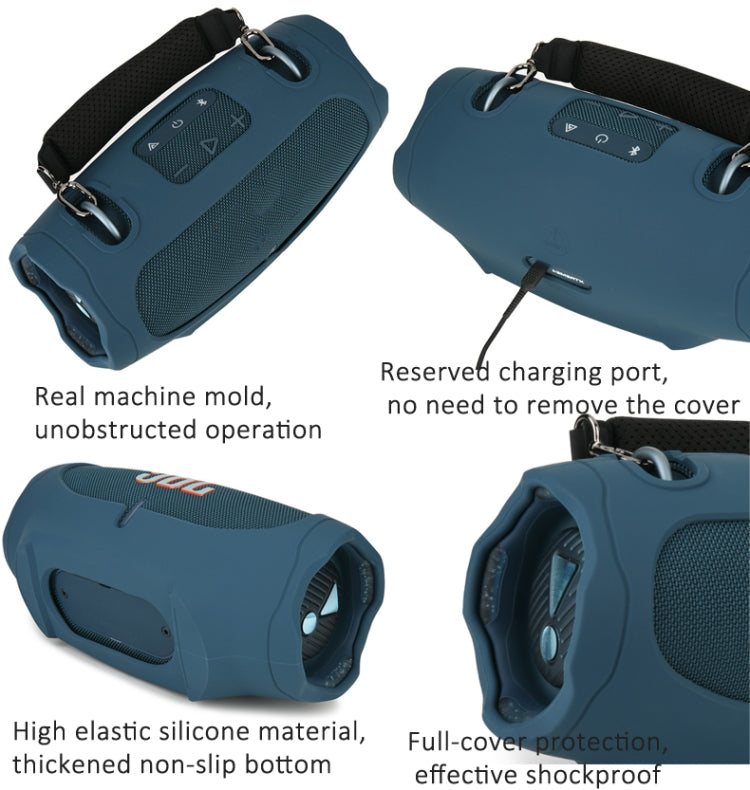 Capa de Silicone para Coluna JBL Xtreme 4 com Alça de Transporte Descompressora, Capa Protetora Portátil com Alça Preta, com Alça Azul, com Alça Verde
