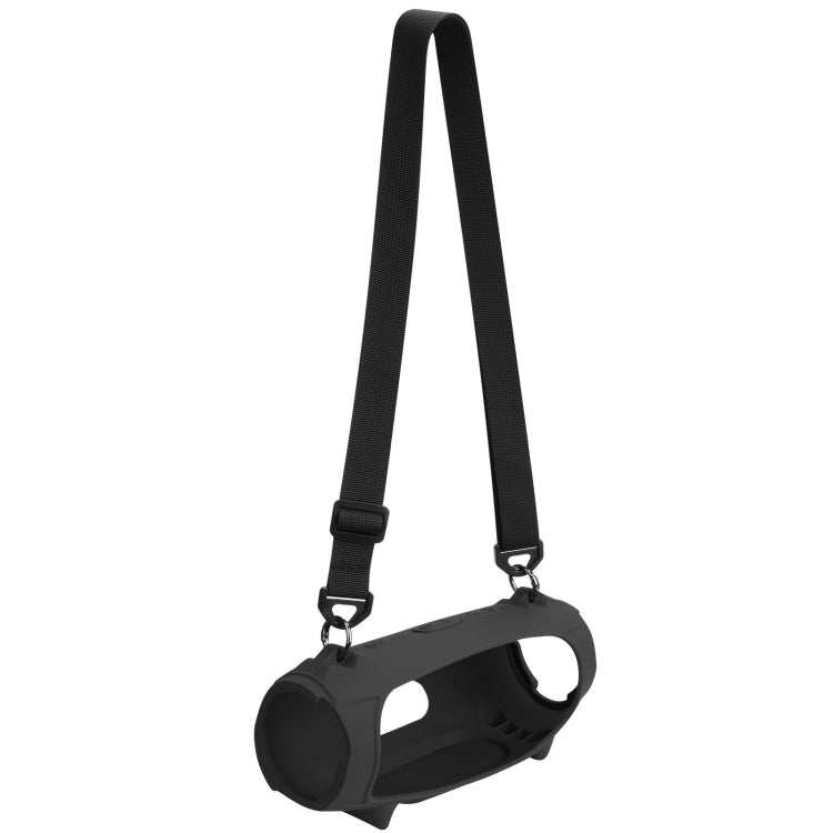 Capa de Silicone para Coluna JBL Charge 5 com Bolsa de Transporte com Alça de Ombro, Capa de Silicone Preta, Capa de Silicone Azul