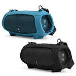 Capa de Silicone para Coluna JBL Charge 5 com Bolsa de Transporte com Alça de Ombro, Capa de Silicone Preta, Capa de Silicone Azul