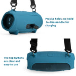 Capa de Silicone para Coluna JBL Charge 5 com Bolsa de Transporte com Alça de Ombro, Capa de Silicone Preta, Capa de Silicone Azul
