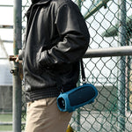 Capa de Silicone para Coluna JBL Charge 5 com Bolsa de Transporte com Alça de Ombro, Capa de Silicone Preta, Capa de Silicone Azul