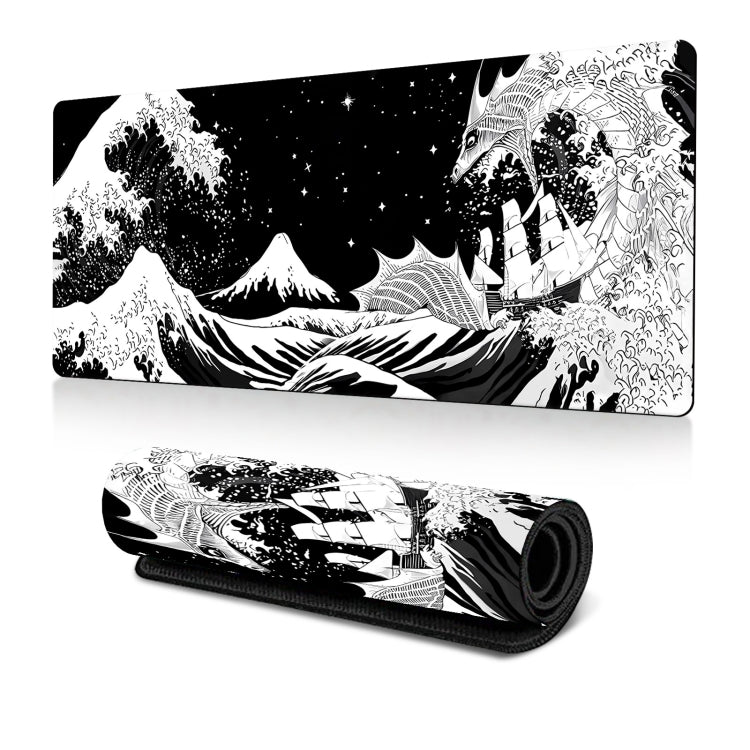 Tapete de Rato Gaming Big Wave em Borracha Antiderrapante para Secretária, 300x600x2mm, 300x700x3mm, 300x800x2mm, 300x800x3mm, 400x900x2mm, 400x900x3mm