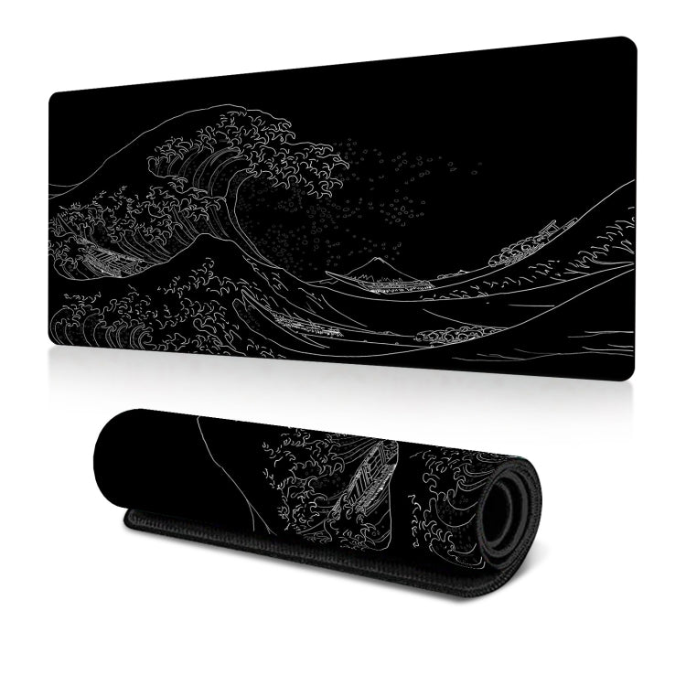 Tapete de Rato Gaming Big Wave em Borracha Antiderrapante para Secretária, 300x600x2mm, 300x700x3mm, 300x800x2mm, 300x800x3mm, 400x900x2mm, 400x900x3mm