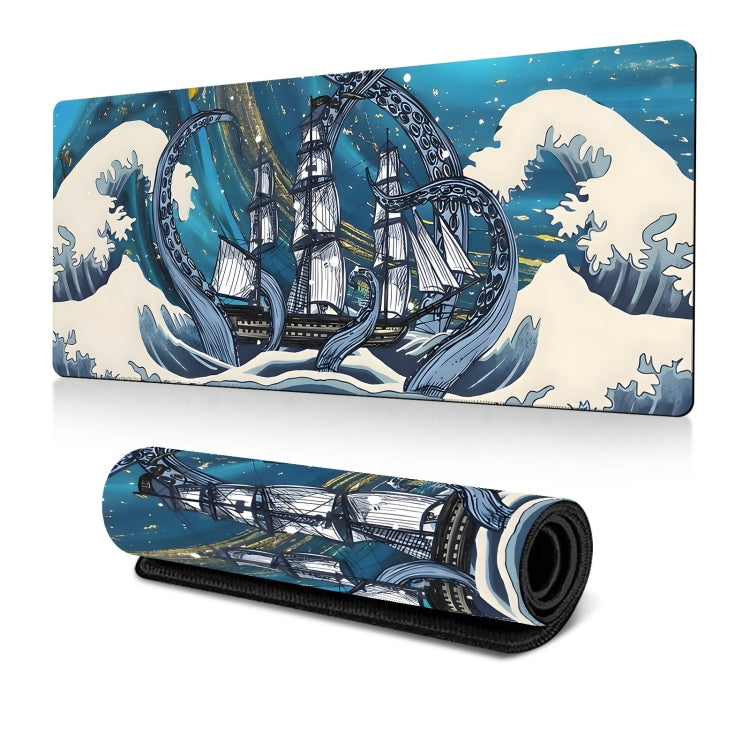 Tapete de Rato Gaming Big Wave em Borracha Antiderrapante para Secretária, 300x600x2mm, 300x700x3mm, 300x800x2mm, 300x800x3mm, 400x900x2mm, 400x900x3mm