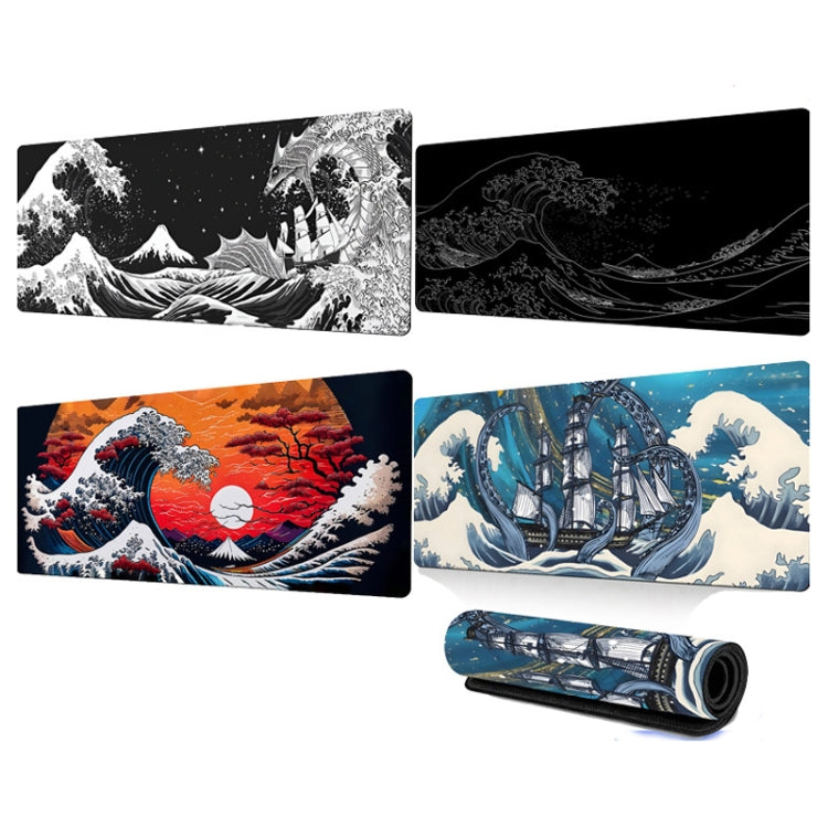 Tapete de Rato Gaming Big Wave em Borracha Antiderrapante para Secretária, 300x600x2mm, 300x700x3mm, 300x800x2mm, 300x800x3mm, 400x900x2mm, 400x900x3mm